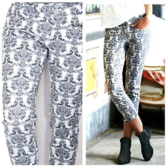 Anthropologie Pants - Cartonnier Gray Jacquard Charlie Ankle Skinny Pant